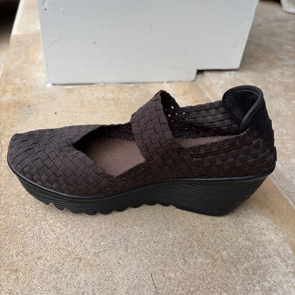 Bundle Bernie Mev Lulia Bronze + Brown/Black Wedge Mary Jane Shoes 39/8.5